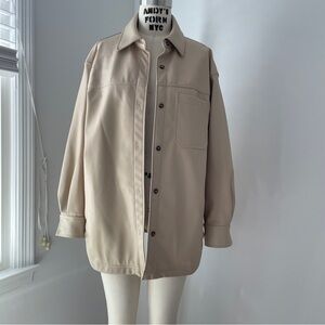 Sz S, Faux Leather Shacket